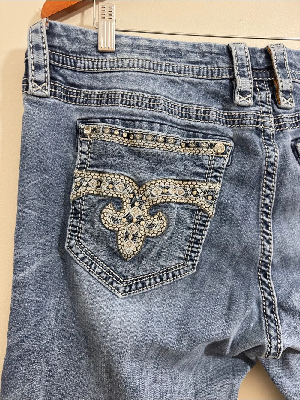 Rock Revival Jean Easy BootCut Retro City Luxury Haines Women EUC Size 36